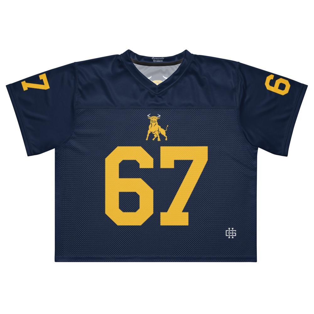 JCSU - Golden Bulls Boxy Football Jersey (etsy image id: 7875582546)