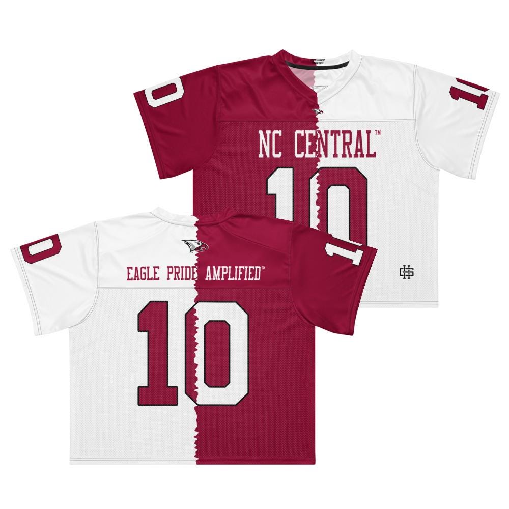 NCCU - NC Central Eagles Boxy Football Jersey (etsy image id: 7875591252)