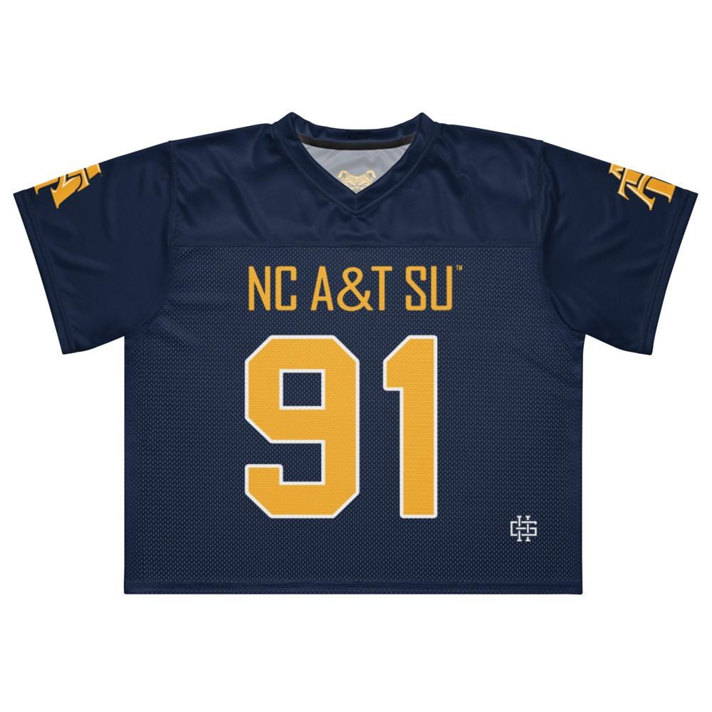 NCAT - NC A&T Aggies Boxy Football Jersey (etsy image id: 7894286786)