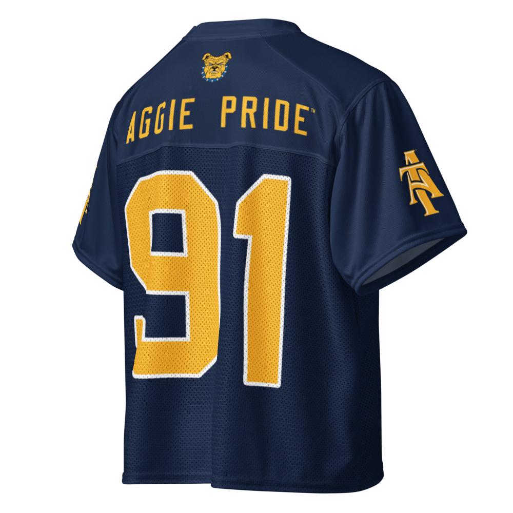 NCAT - NC A&T Aggies Boxy Football Jersey (etsy image id: 7894286820)