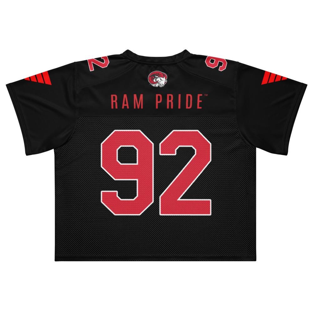 WSSU - Winston-Salem State Rams Boxy Football Jersey (etsy image id: 7909745966)