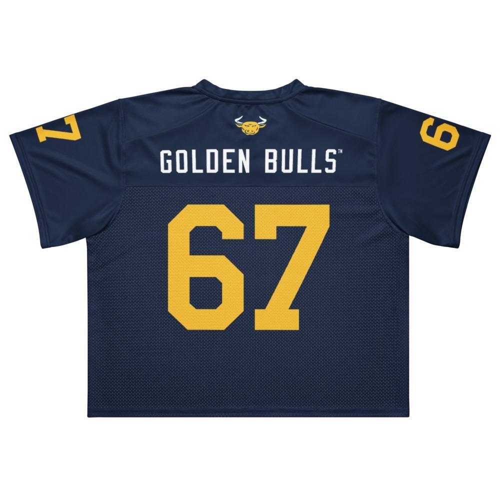 JCSU - Golden Bulls Boxy Football Jersey (etsy image id: 7923542409)