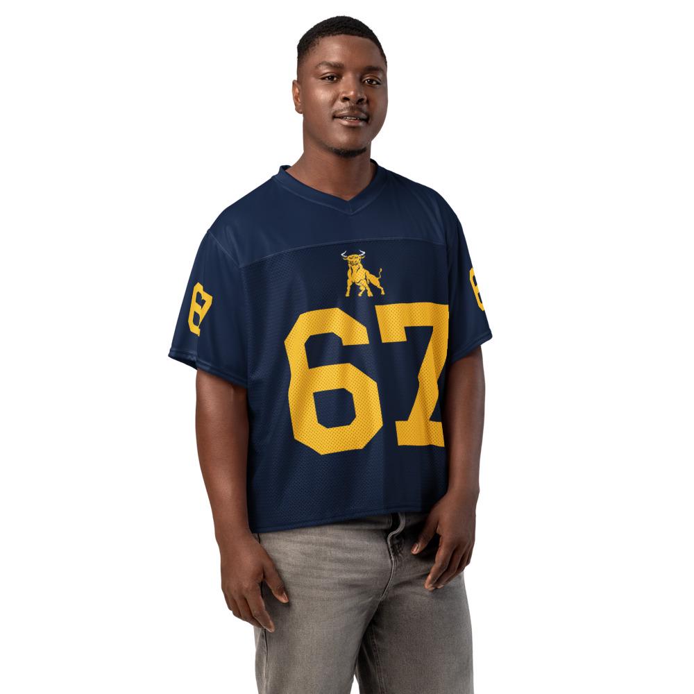 JCSU - Golden Bulls Boxy Football Jersey (etsy image id: 7923542413)