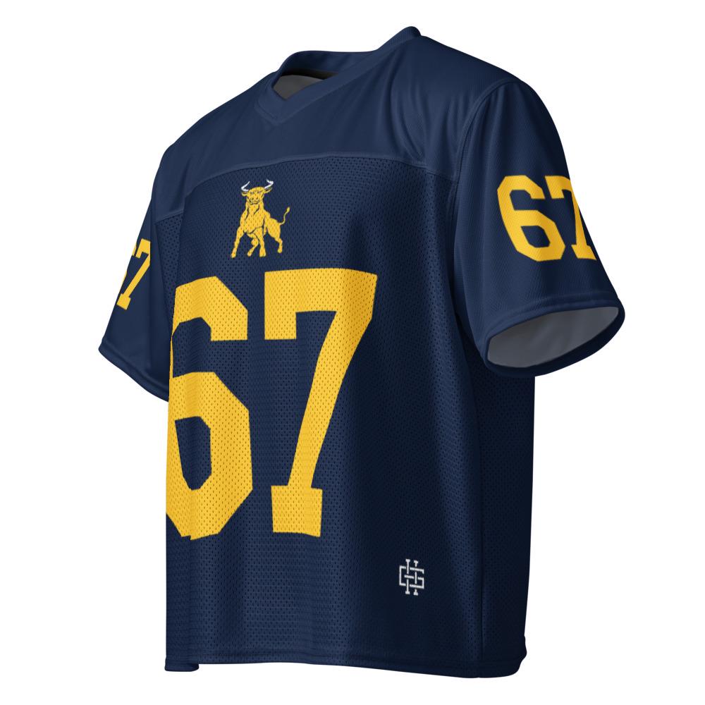 JCSU - Golden Bulls Boxy Football Jersey (etsy image id: 7923542419)
