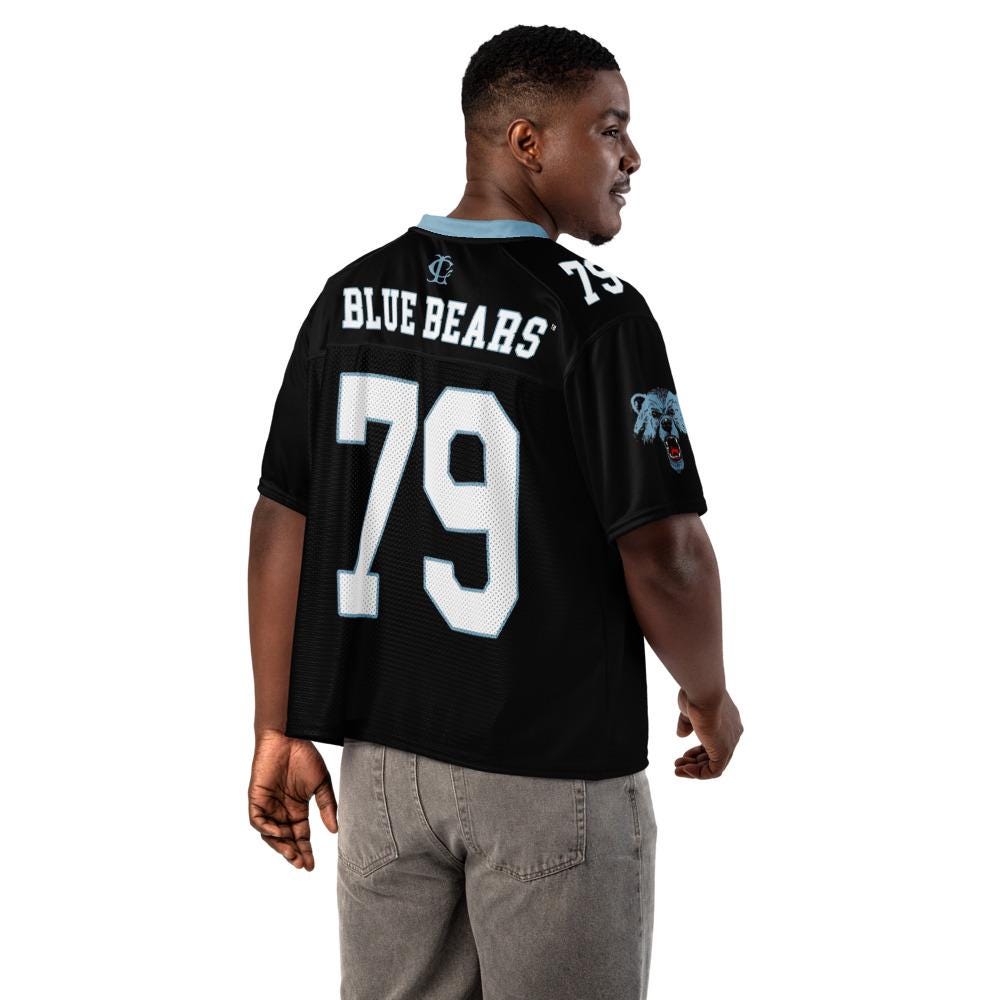 Livingstone - Blue Bears Boxy Football Jersey (etsy image id: 7923575845)