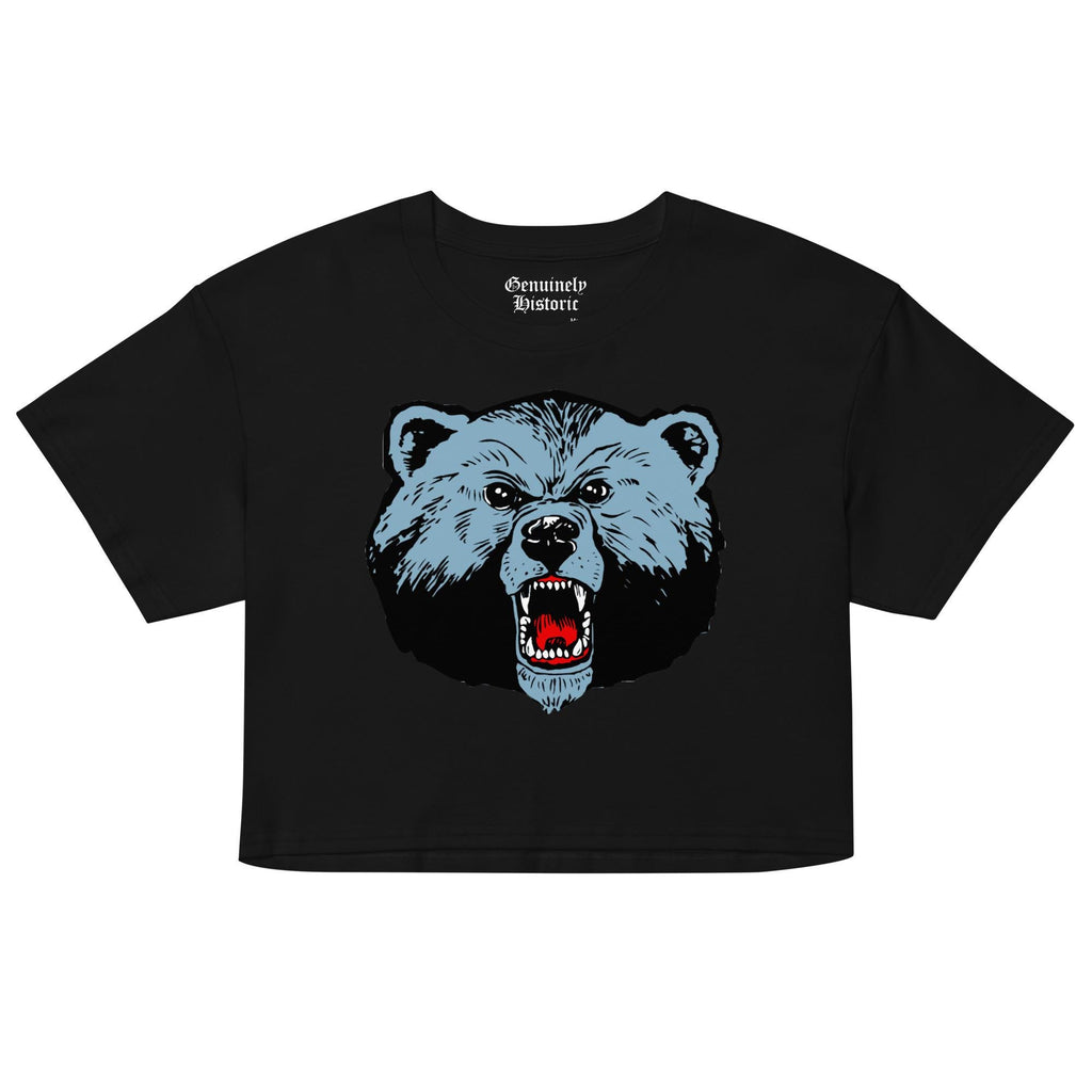 Livingstone - Blue Bears Women’s Logo Crop Top (Black/White) (etsy image id: 7933023354)