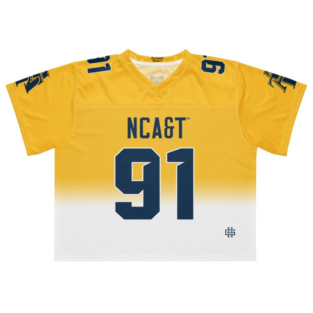 NCAT - NC A&T Aggies Boxy Football Jersey (etsy image id: 7942231729)