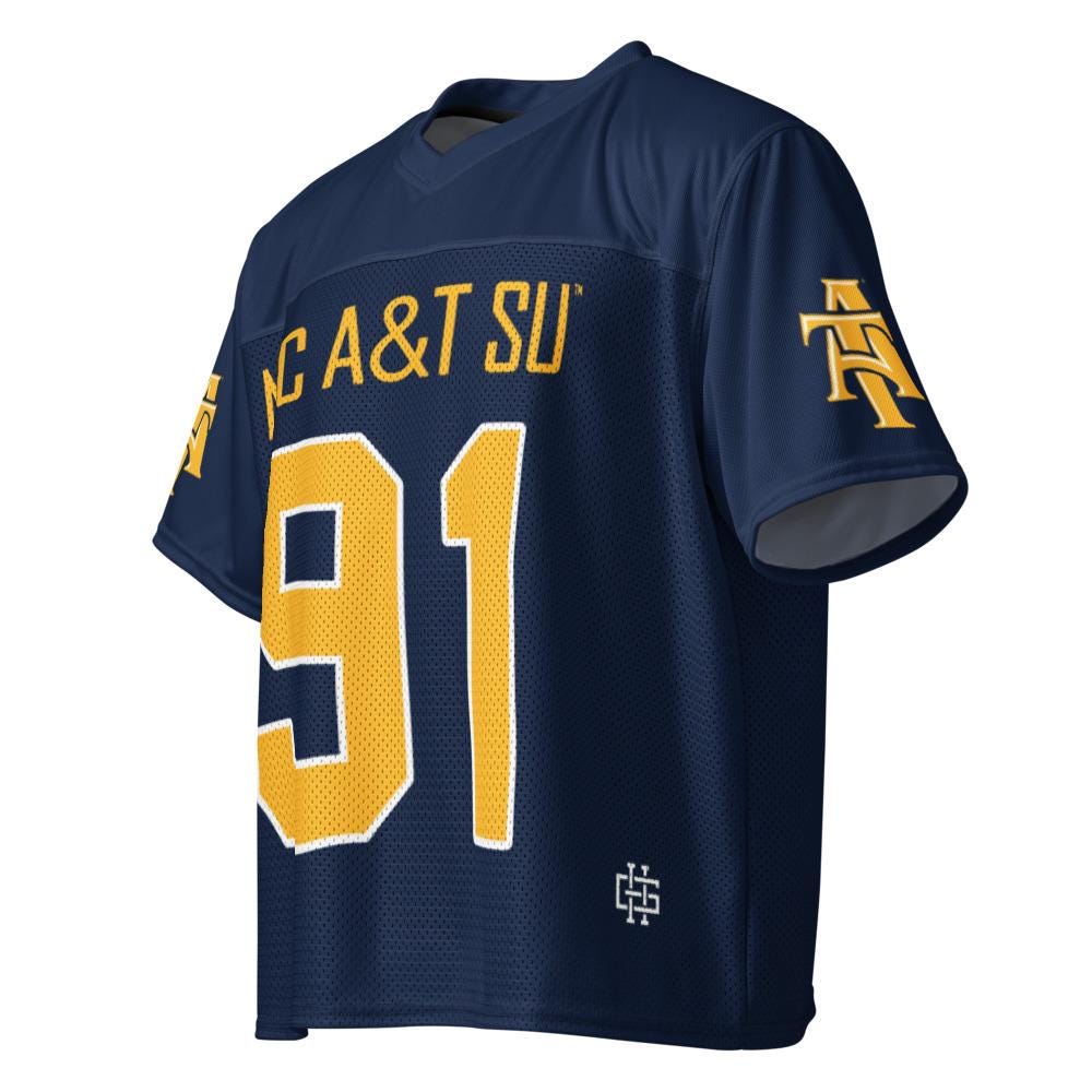 NCAT - NC A&T Aggies Boxy Football Jersey (etsy image id: 7942245213)