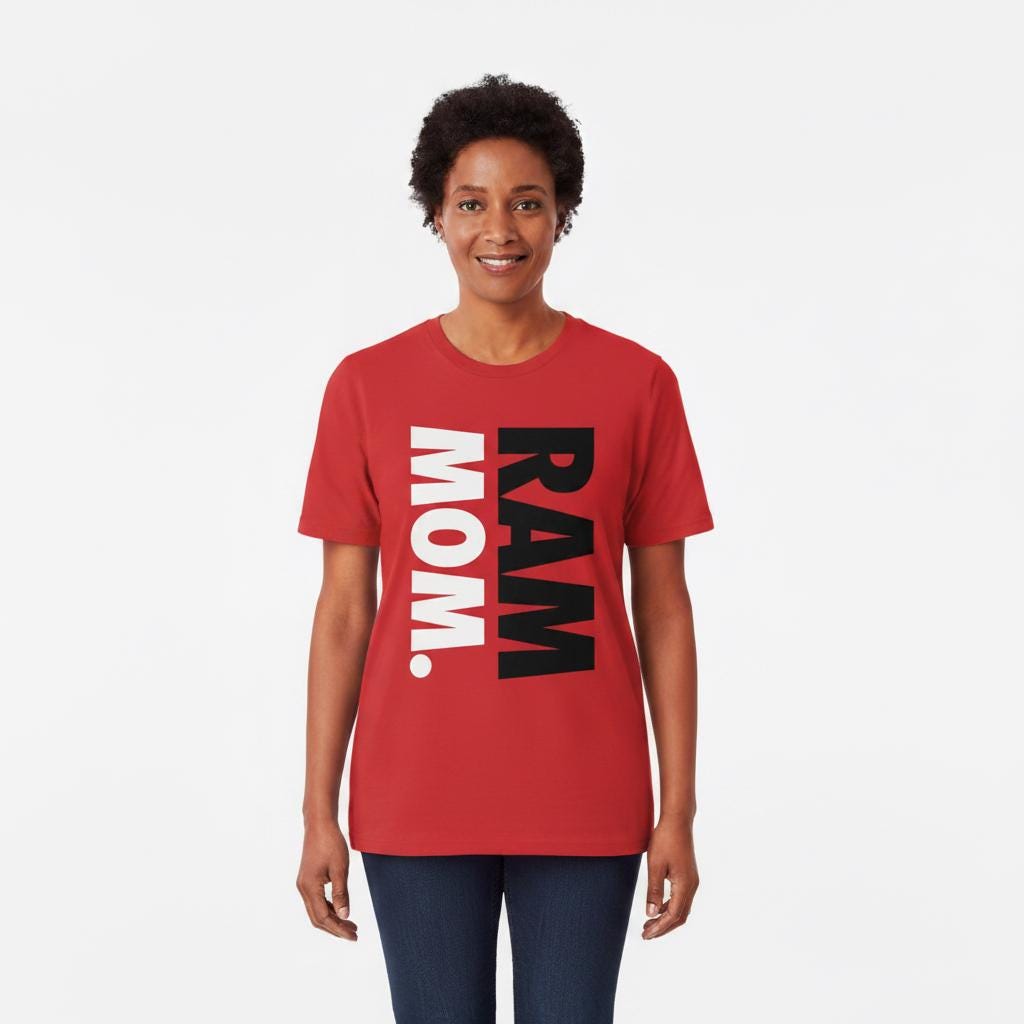 WSSU - RAM. Mom or Dad and More Unisex Tee (Red) (etsy image id: 7944049321)