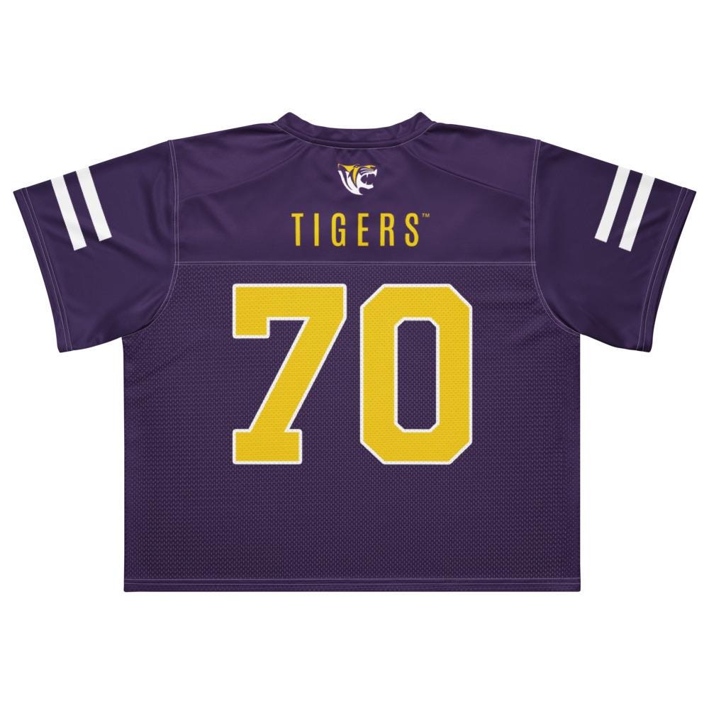Benedict College - Tigers Boxy Football Jersey (etsy image id: 7949070696)