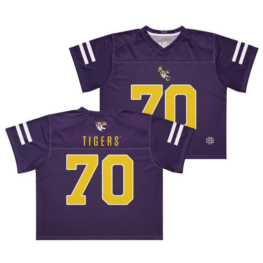 Benedict College - Tigers Boxy Football Jersey (etsy image id: 7949070702)