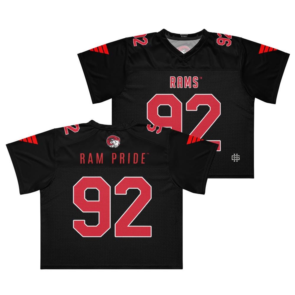 WSSU - Winston-Salem State Rams Boxy Football Jersey (etsy image id: 7957704913)