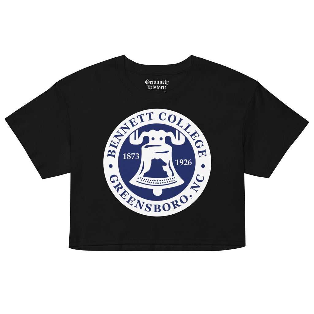 Bennett College - Bennett Belles Women’s Logo Crop Top (Black/White) (etsy image id: 7980957999)