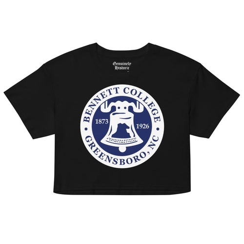 Bennett College - Bennett Belles Women’s Logo Crop Top (Black/White) (etsy image id: 7980957999)