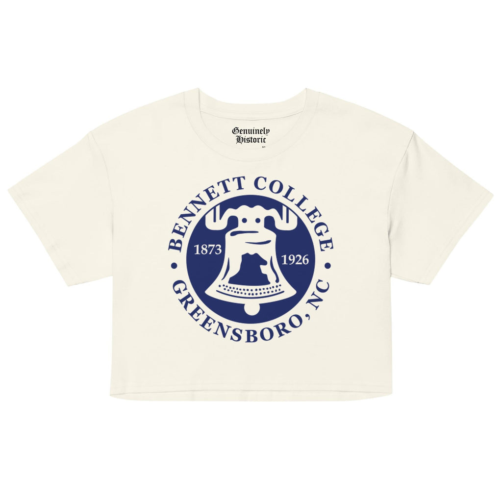 Bennett College - Bennett Belles Women’s Logo Crop Top (Black/White) (etsy image id: 7980959545)