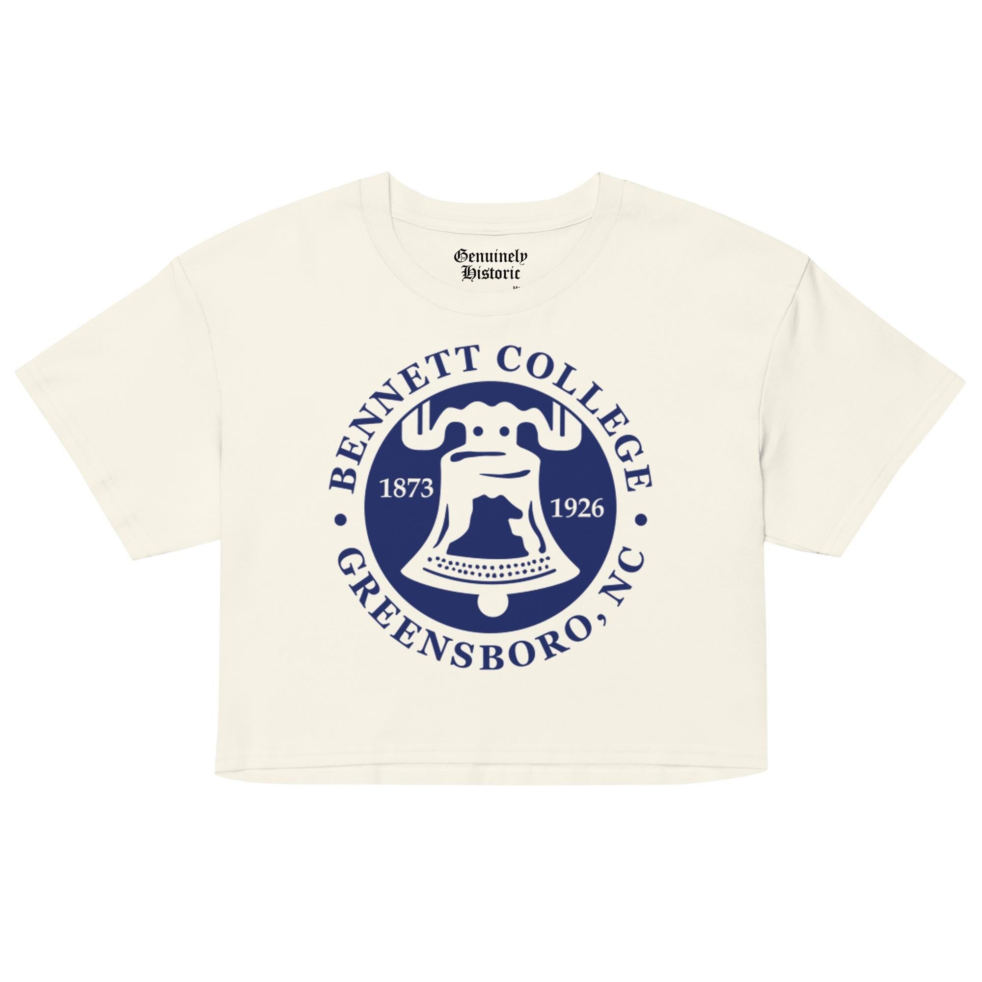 Bennett College - Bennett Belles Women’s Logo Crop Top (Black/White) (etsy image id: 7980959545)