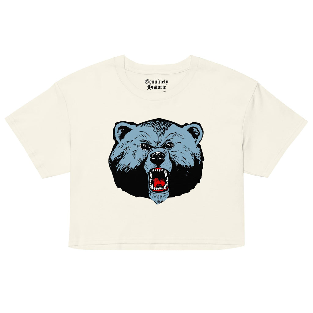 Livingstone - Blue Bears Women’s Logo Crop Top (Black/White) (etsy image id: 7980980949)