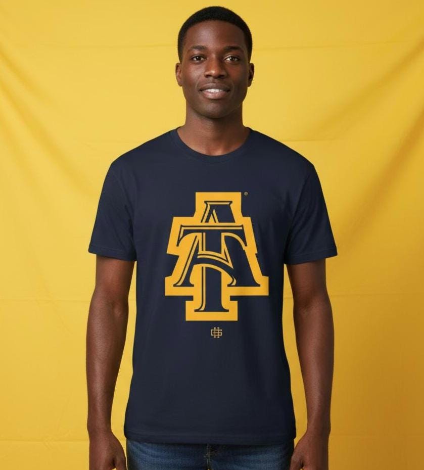 NCAT - Logo Unisex Tee T-Shirt, Sweatshirt or Hoodie (Navy/Gold) __etsy:7982053495