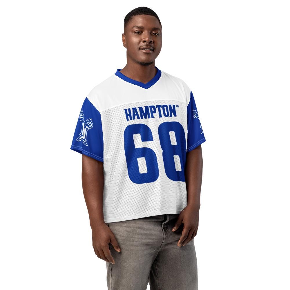Hampton - Pirates Boxy Football Jersey (Blue/White) (etsy image id: 7986930936)