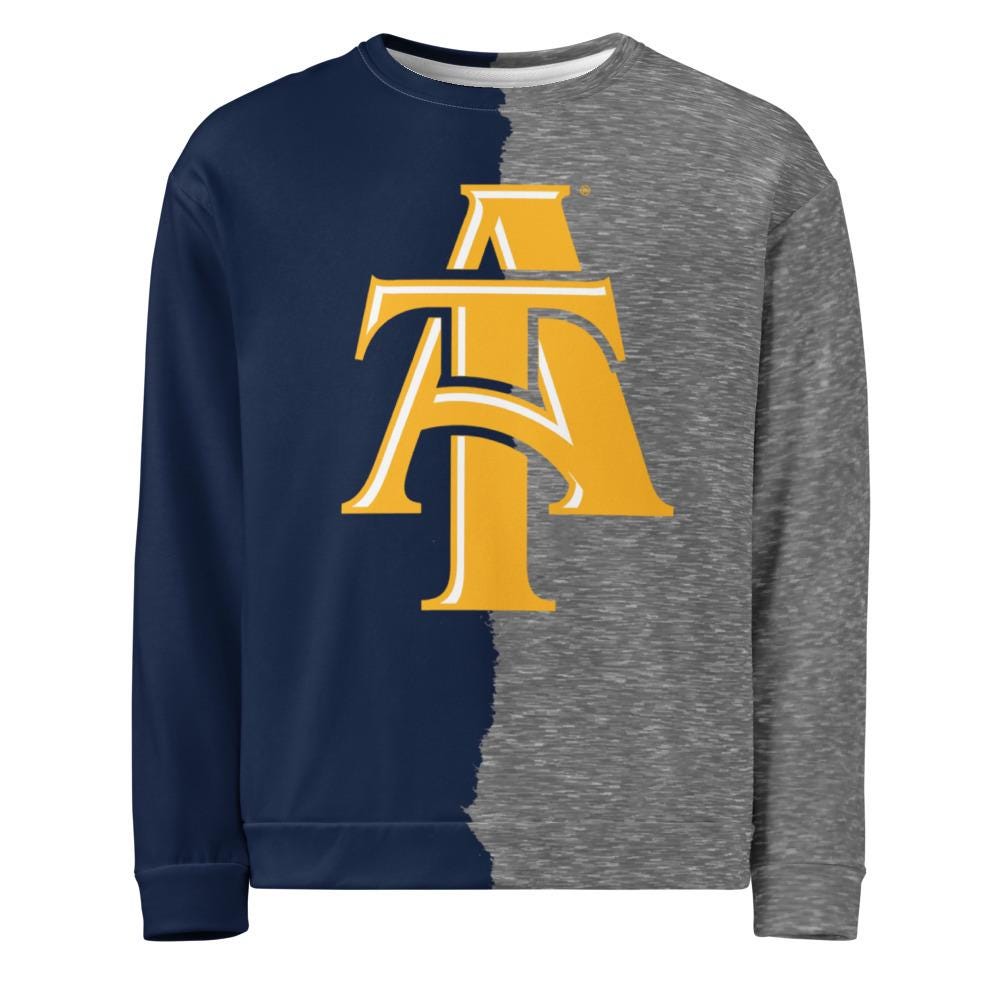 NCAT - Aggie Remix Unisex Polyester Sweatshirt (etsy image id: 8031882391)