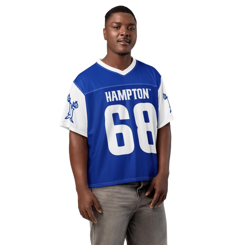 Hampton - Pirates Boxy Football Jersey (Blue/White) (etsy image id: 8034868337)