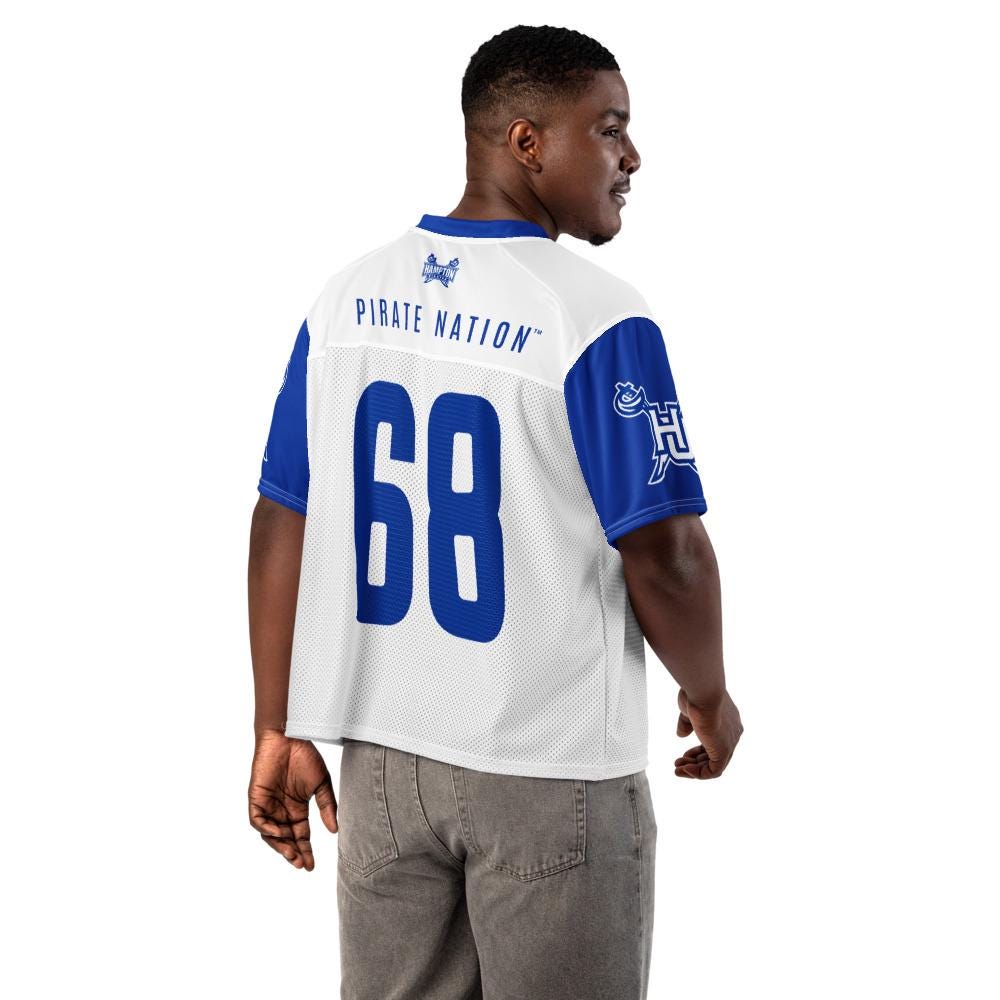 Hampton - Pirates Boxy Football Jersey (Blue/White) (etsy image id: 8034870265)