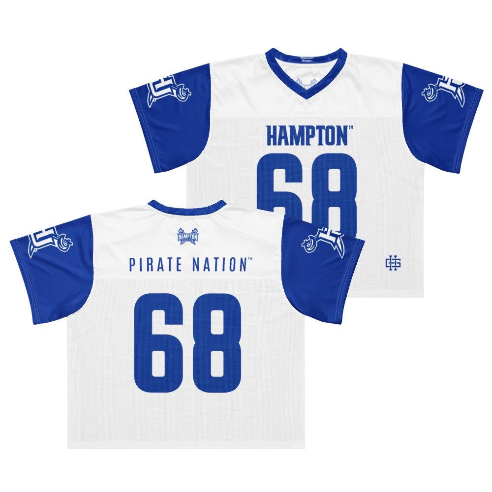 Hampton - Pirates Boxy Football Jersey (Blue/White) (etsy image id: 8034870269)