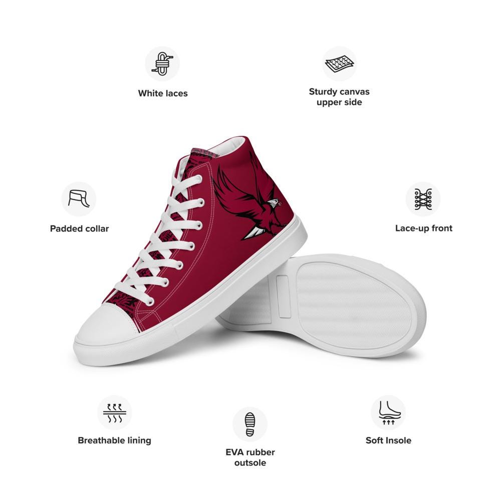 NCCU - All Things Eagle High Top Canvas Shoes __etsy:8043435728