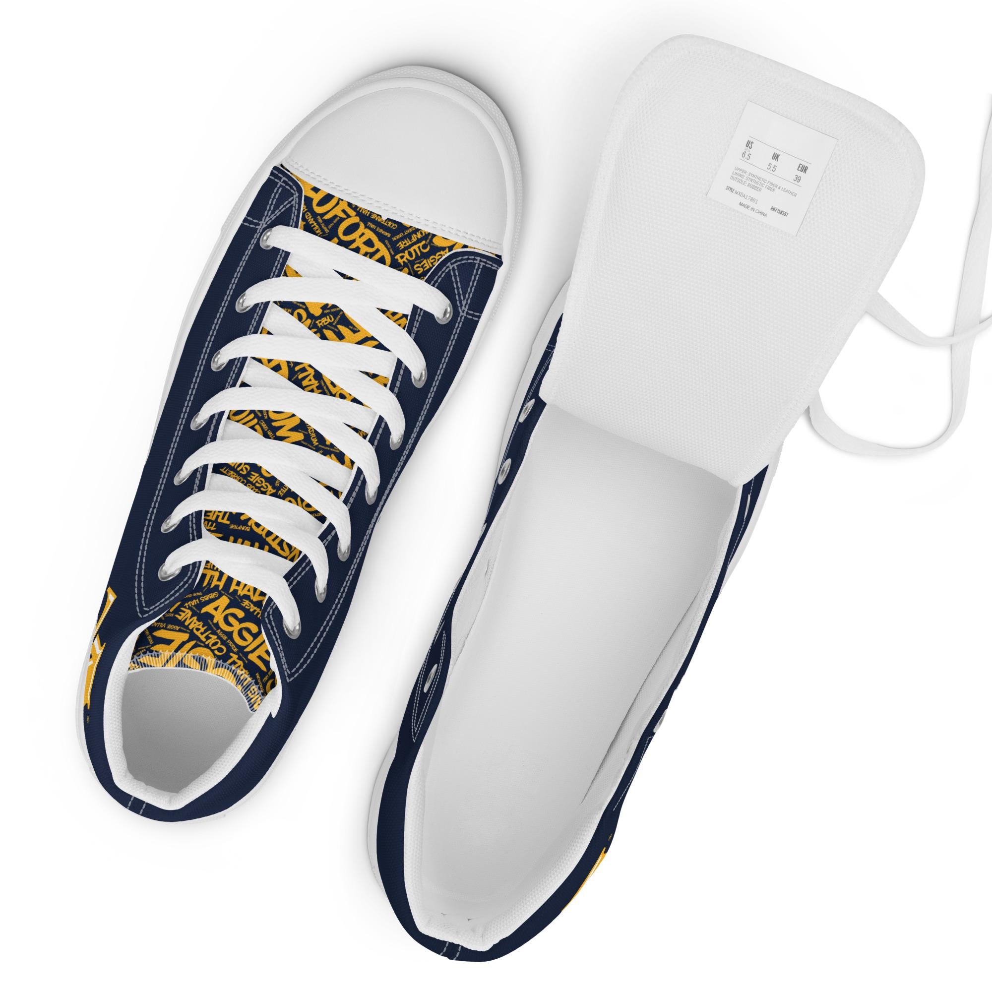 Men’s high top canvas shoes __etsy:8068243517