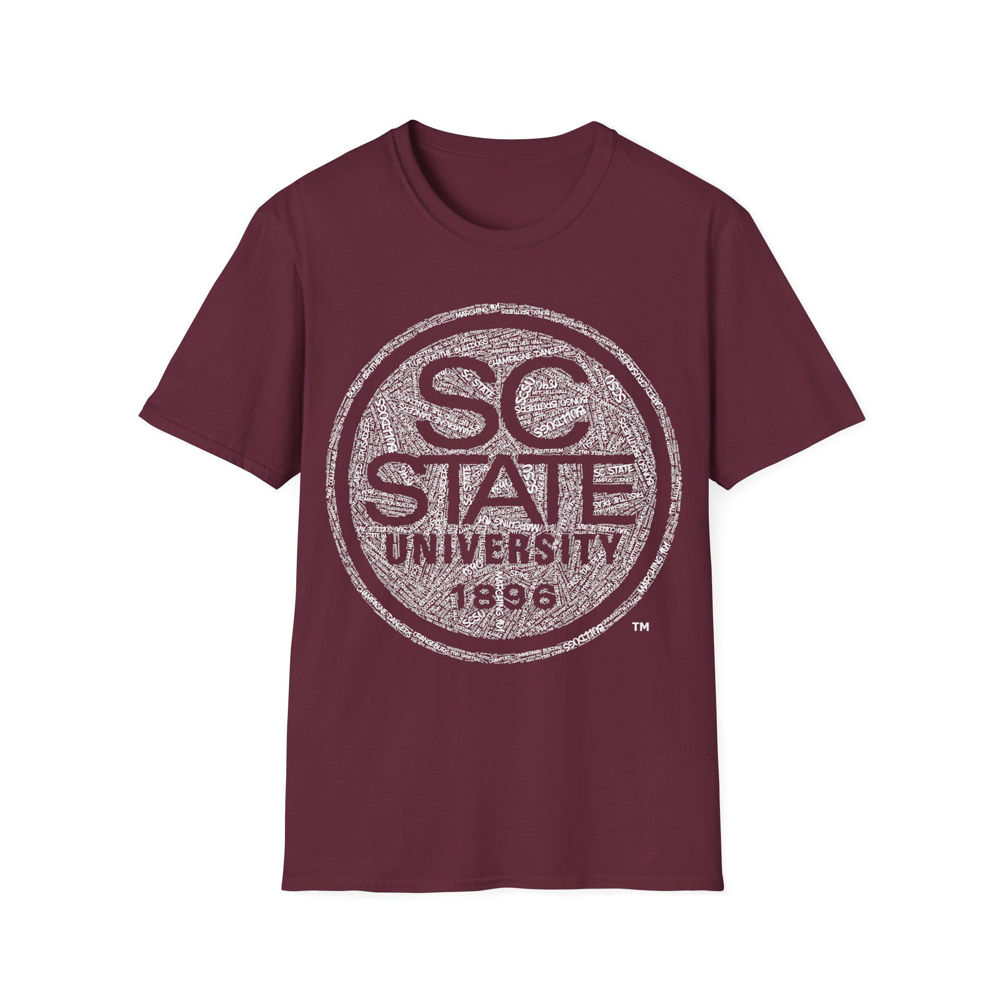 SCSU - SC State Word Cloud Logo Tee or Long Sleeve Tee Shirt