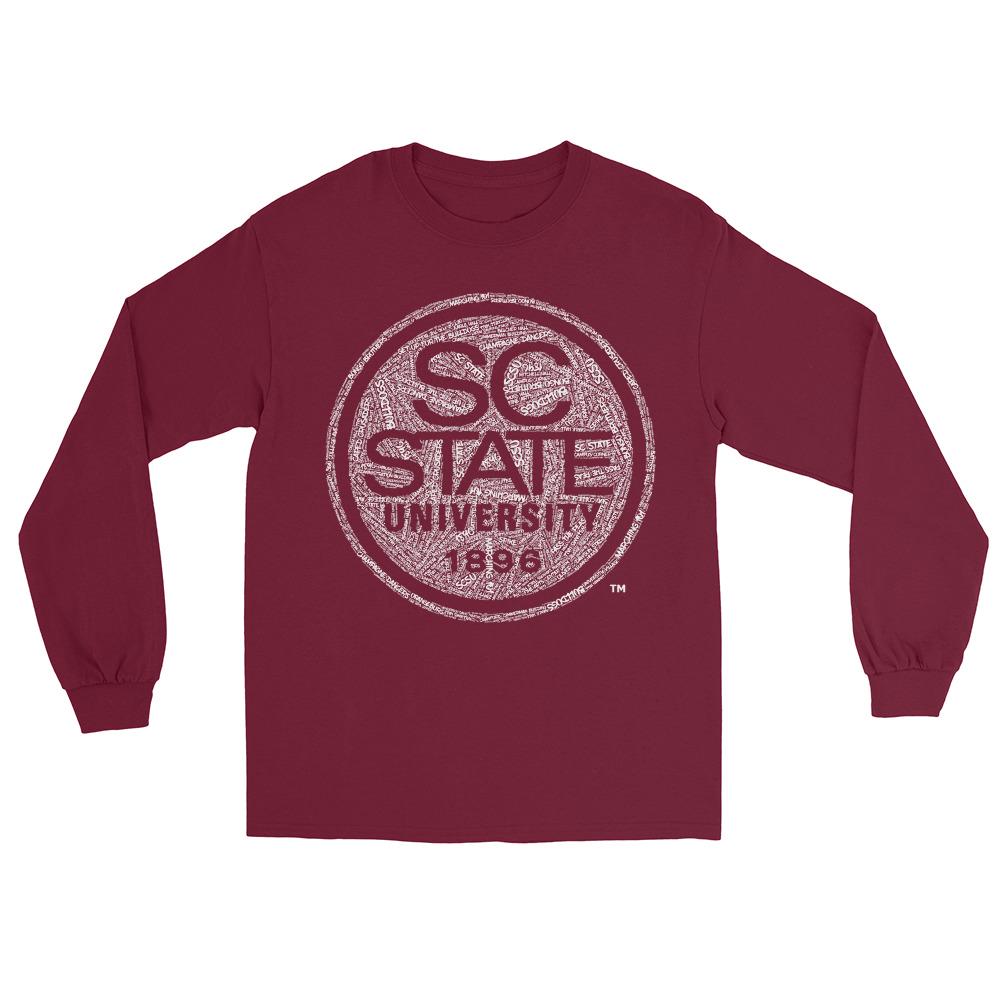 SCSU - SC State Word Cloud Logo Tee or Long Sleeve Tee Shirt