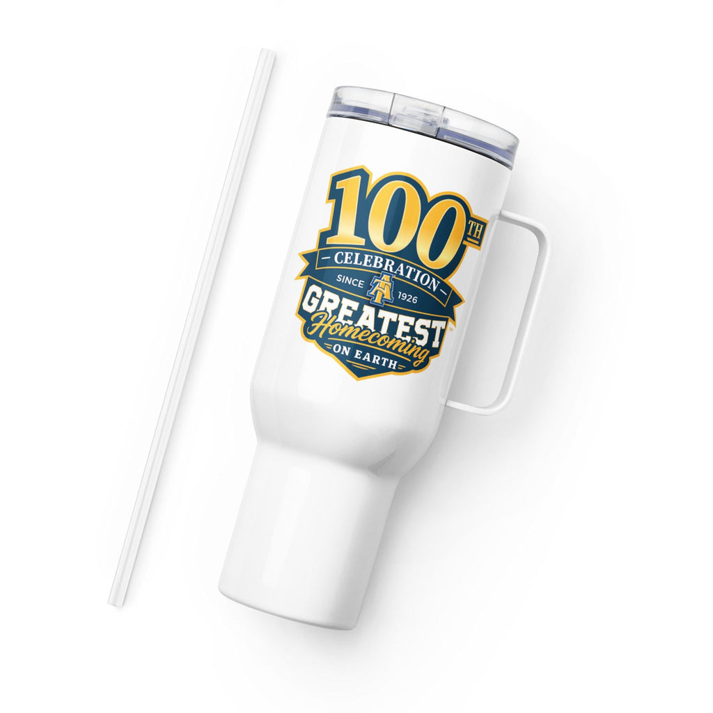 NCAT - GHOE 100 NC A&T Travel Mug With Handle and Straw 25oz, 40oz
