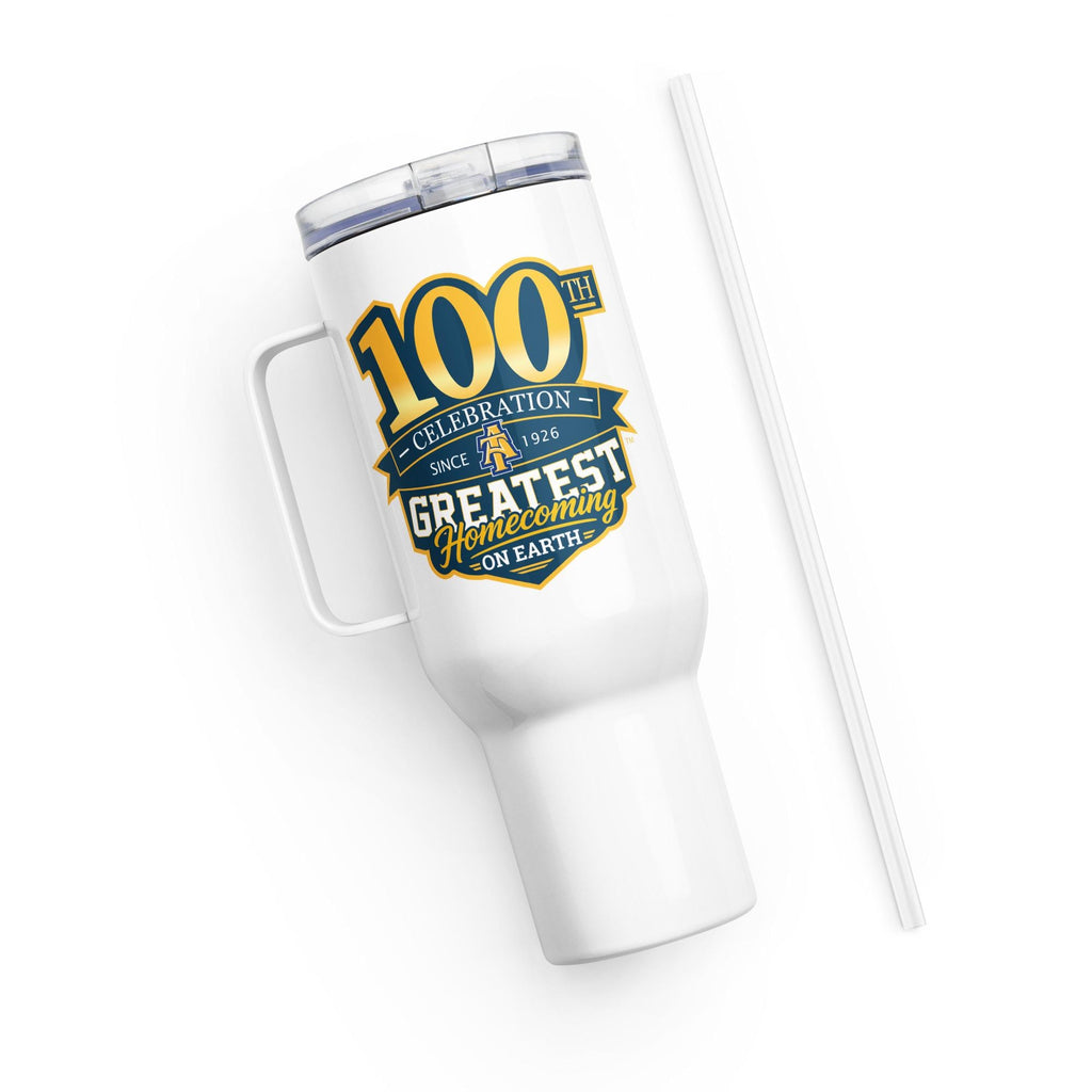 NCAT - GHOE 100 NC A&T Travel Mug With Handle and Straw 25oz, 40oz __etsy:8435411442
