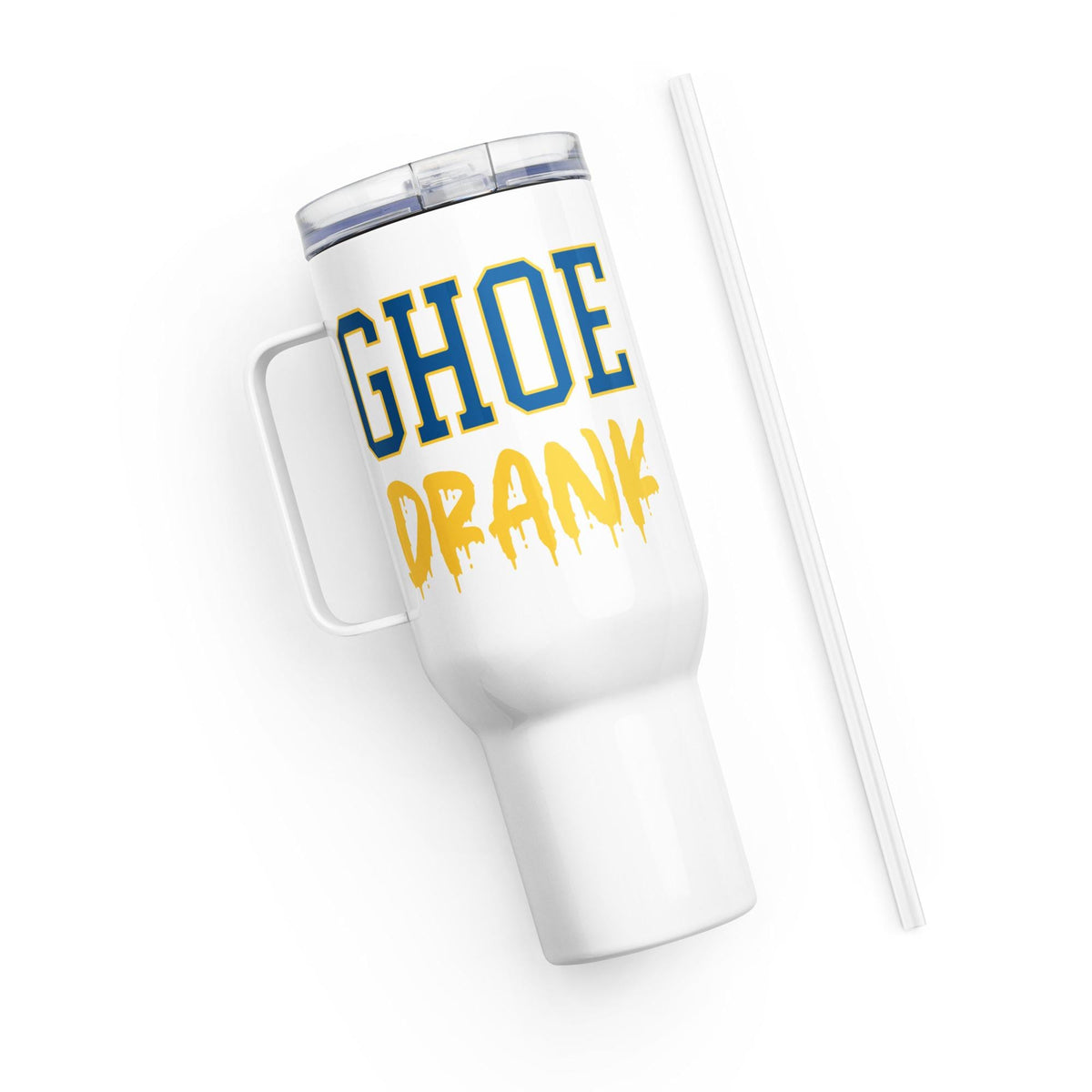 Travel mug with a handle