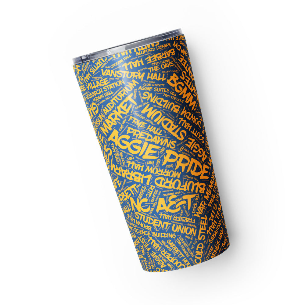 NC A&T Aggie Pride 20oz Tapered Stainless Steel Tumbler