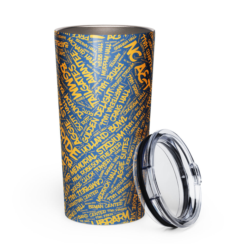 NC A&T Aggie Pride 20oz Tapered Stainless Steel Tumbler
